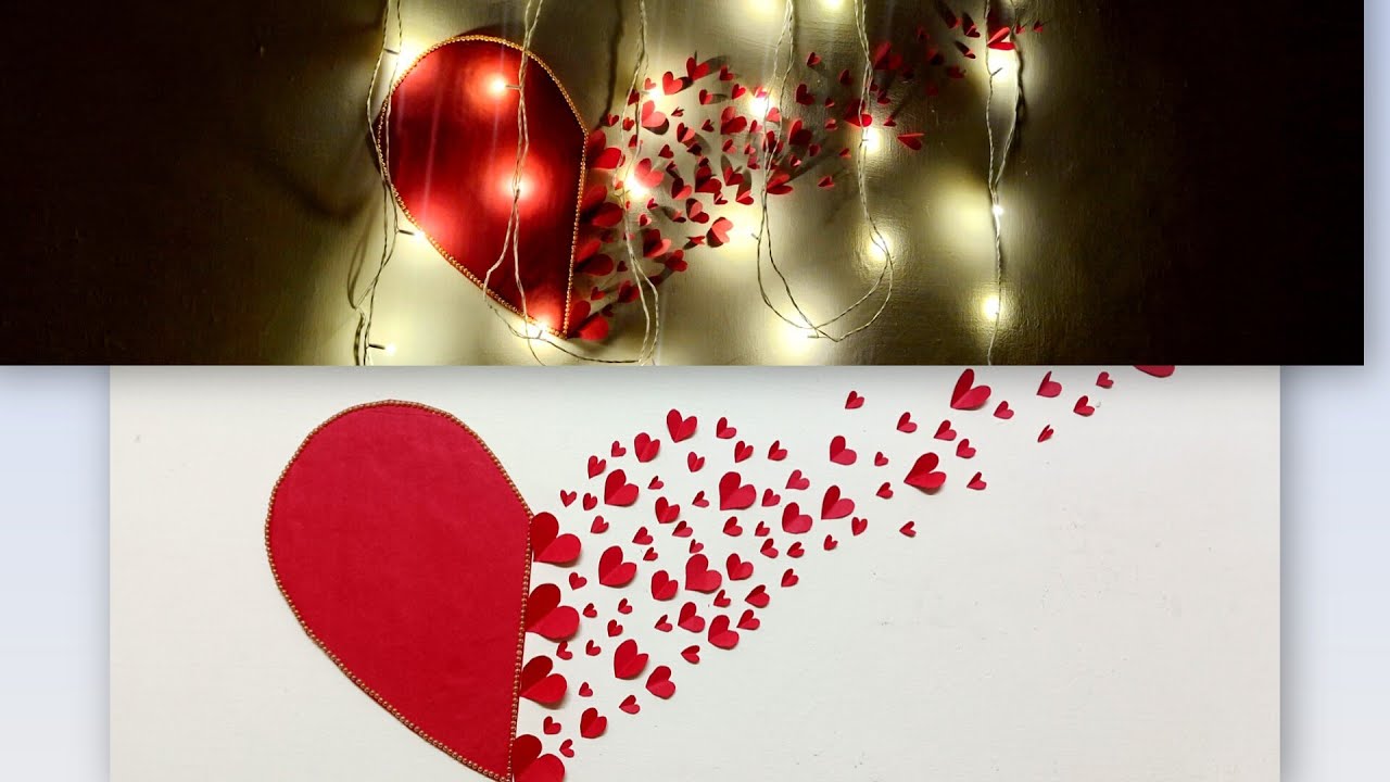 DIY//Cute Hearts wall Decore 💗//Valentine's Day special craft💗💗💗💗💗💗