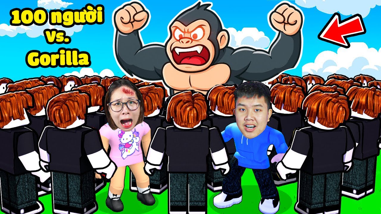 Thử th&aacute;ch 100 người đấu với 1 Gorilla Hot Tiktok ?! bqThanh v&agrave; Ốc C&oacute; Chiến Thắng Kh&ocirc;ng ?