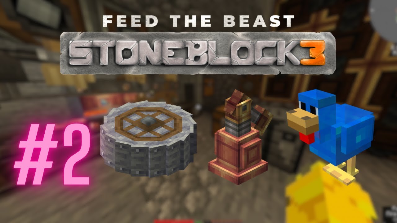 Deployers automation, crushing wheels and CHICKENS! - Stoneblock 3 beginners guide