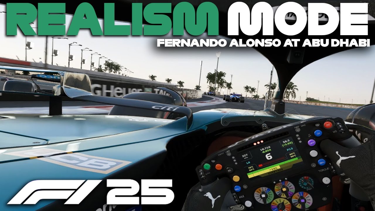 F1 25 | Realism Mode | Fernando Alonso at Abu Dhabi Grand Prix [No HUD + No Assists + Cockpit Cam]