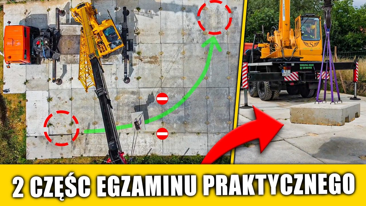 Część druga egzaminu - transport ładunku pomiędzy bramką ŻURAW SAMOJEZDNY: egzamin UDT (OTC)