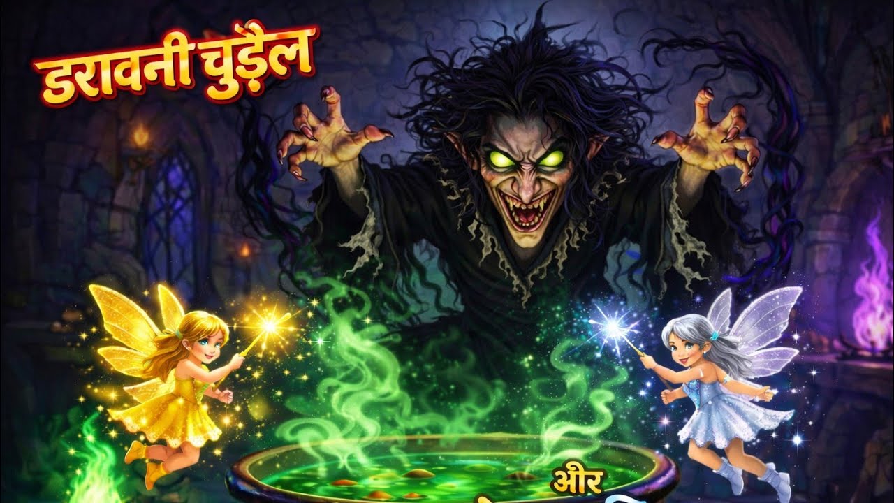 डरावनी चुड़ैल और गोल्डन-सिल्वर परियों की जंग#जादुईकहानी #परियोंकीदुनिया #चुड़ैल #नैतिककथा 