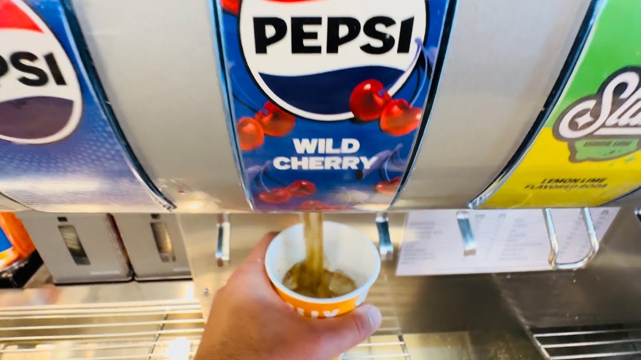 Drinks at CEC Soda Fountain Machine | Cherry Pepsi, Mountain Dew, Lipton Iced Tea, Starry, Root Beer