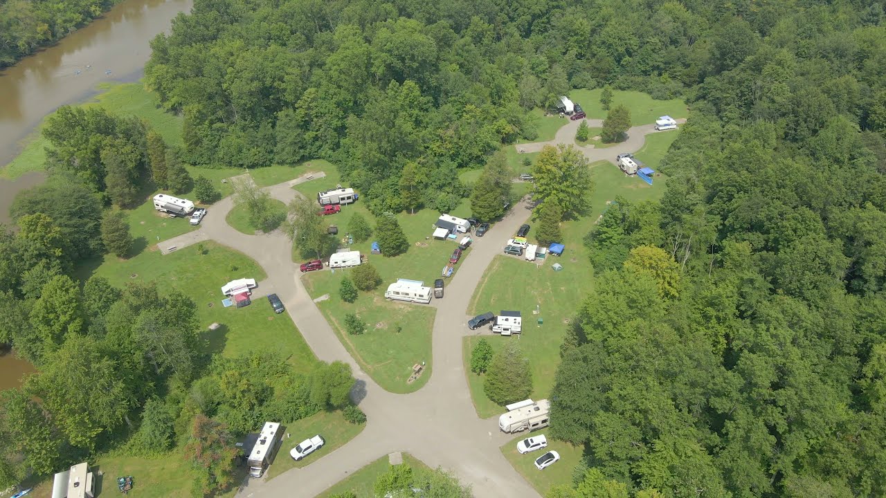 4K Drone Footage - Stonelick State Park - Lake & Campground