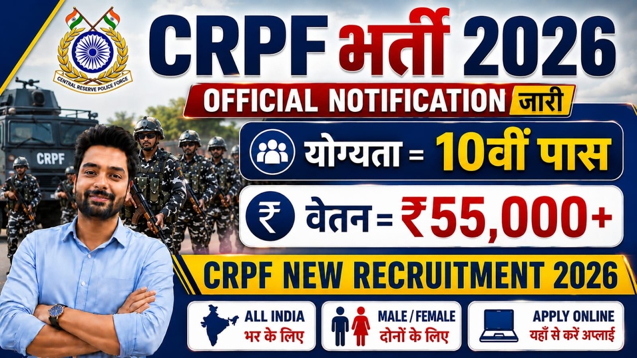 CRPF New Vacancy 2026 | CRPF Rally Recruitment 2026 Notification | CRPF Constable भर्ती 2026