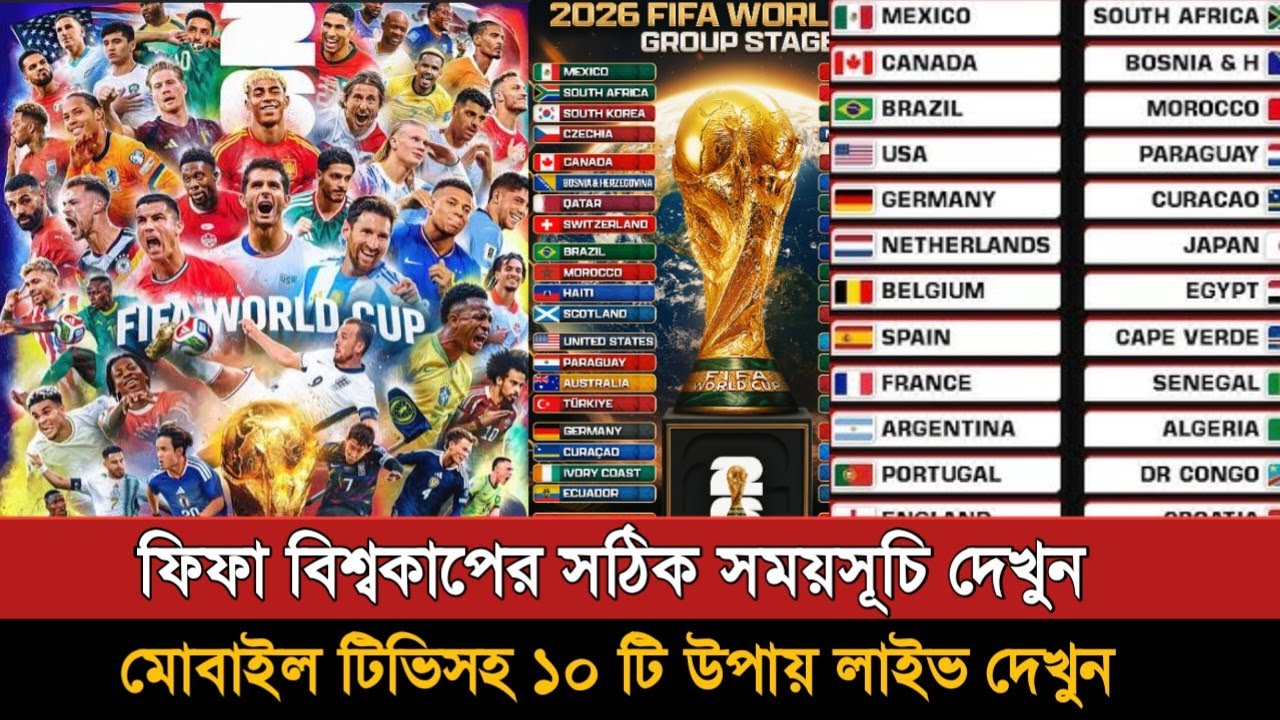 ফিফা ফুটবল বিশ্বকাপ ২০২৬ সময়সূচি | Football World Cup 2026 Schedule | Fifa World Cup Schedule