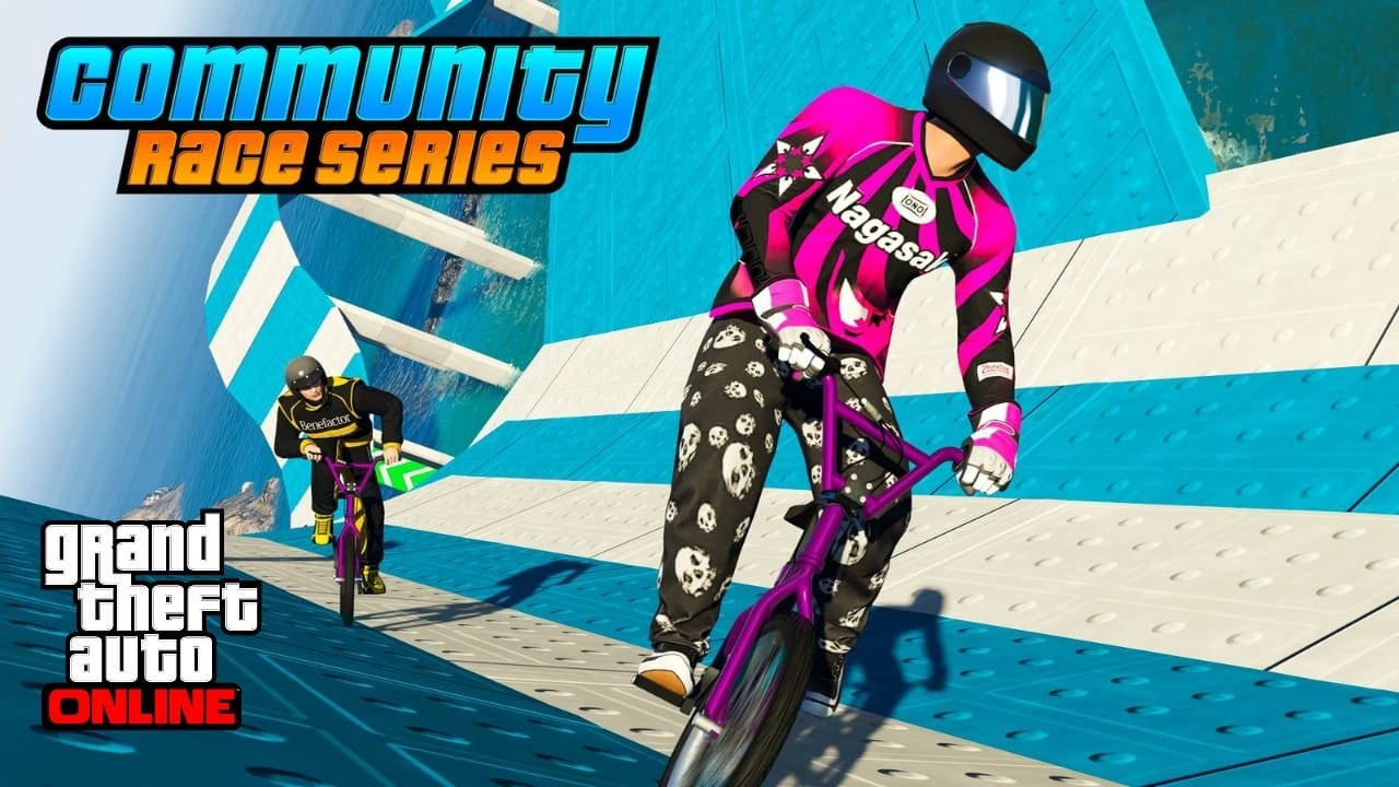 2X GTA$ & RP on COMMUNITY RACE SERIES! Bish_Draugur Stadium & Stunt Over the Sea | GTA Online