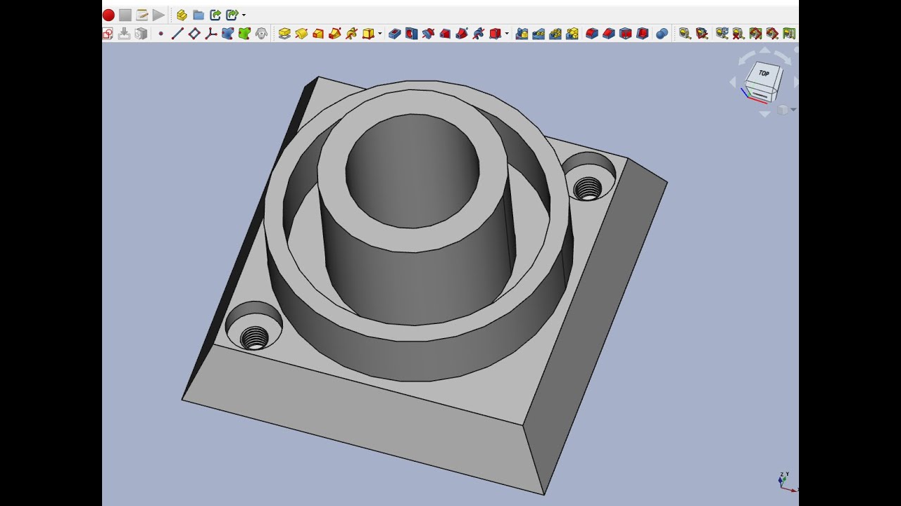 FreeCAD Часть 8. Инструменты Выдавливание, Вырез, Отверстие. Создаем резьбу!