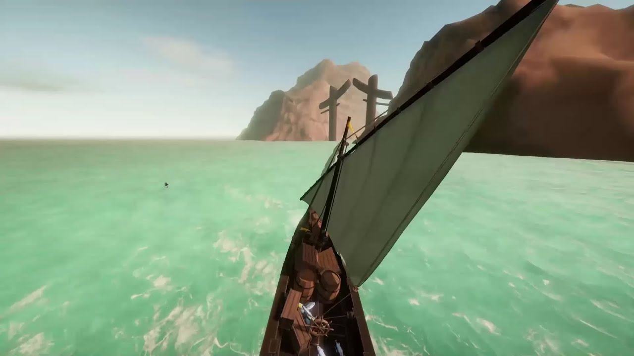 Sailwind - Entering Dragon Cliffs in a Dhow after sailing over from Gold Rock City.