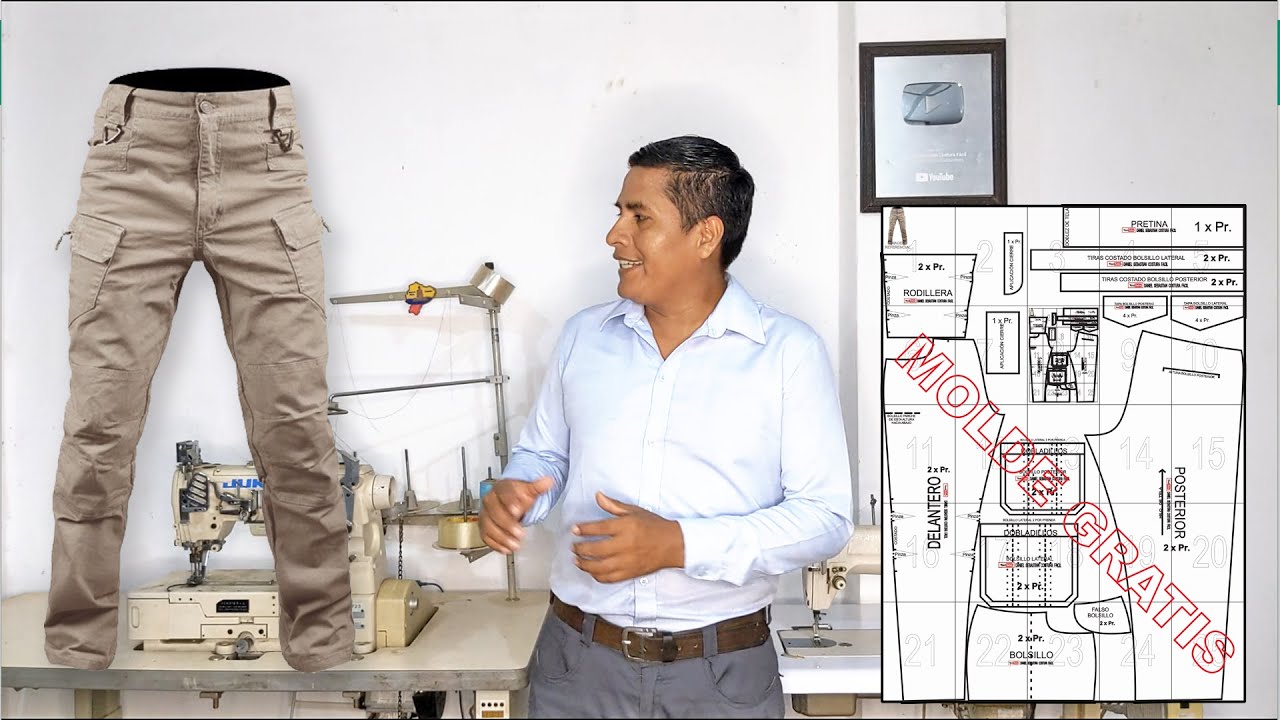 Pantalon Tactico Molde Gratis talla 30
