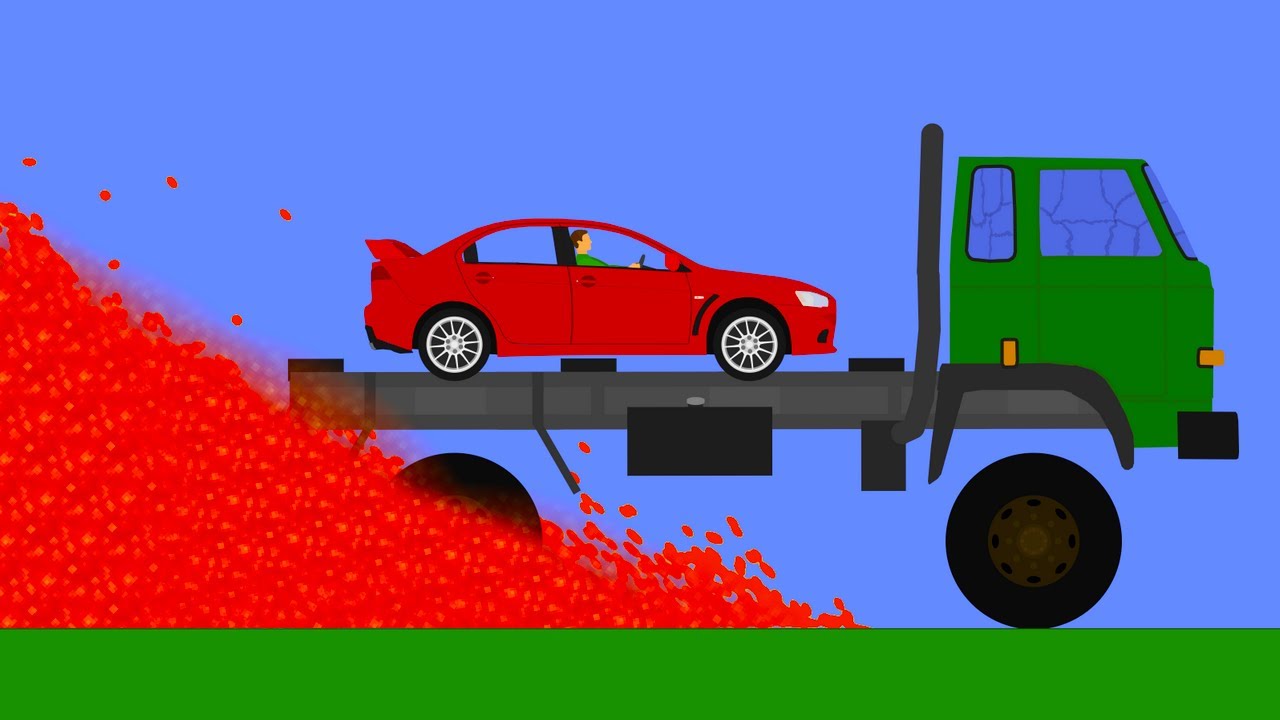 Cars vs Lava Extreme Destruction - Phun Algodoo