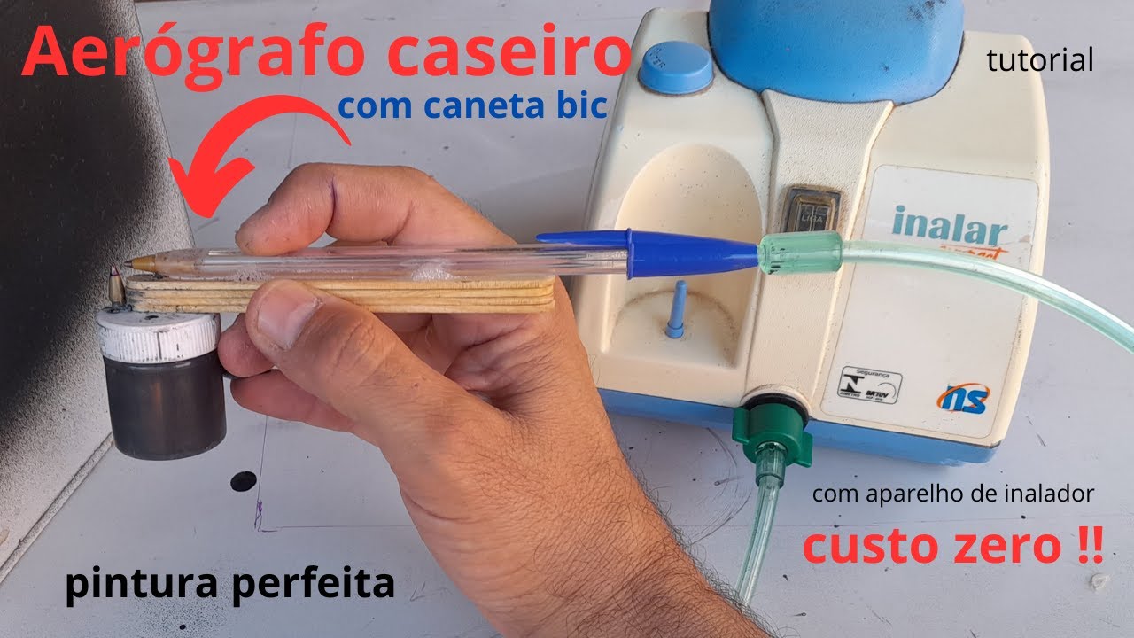AERÓGRAFO CASEIRO COM CANETA BIC E APARELHO DE INALADOR, TUTORIAL PASSO A PASSO, ESSE VC VAI GOSTAR!