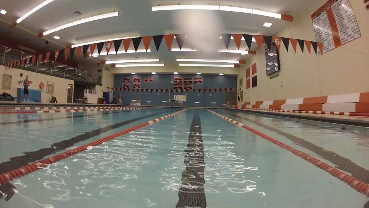 my girlfriend using my GoPro at her swim practice