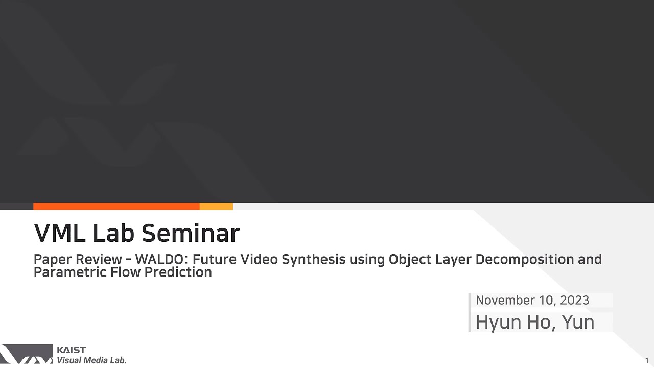[VML Lab Seminar] WALDO (Presenter: YHH)