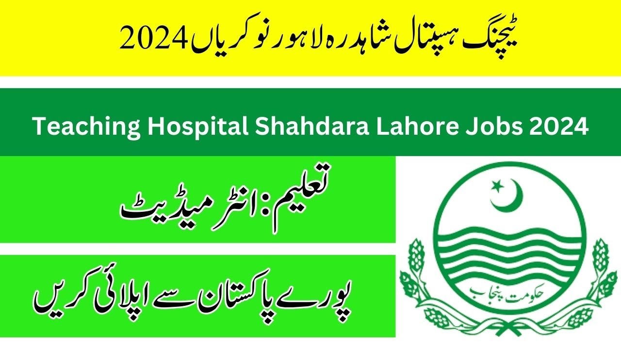 Government Teaching Hospital Shahdara Lahore Jobs 2024