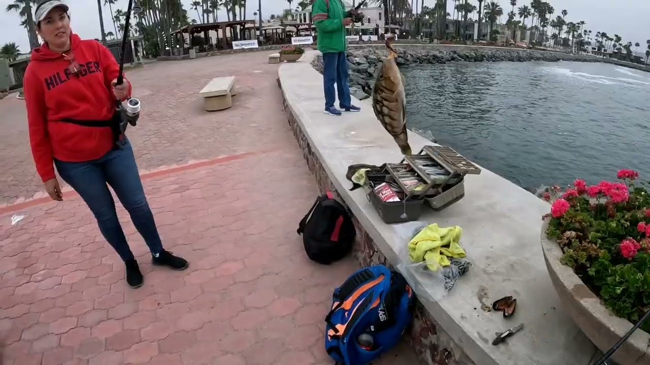 Probando el equipo de pesca  Estero beach