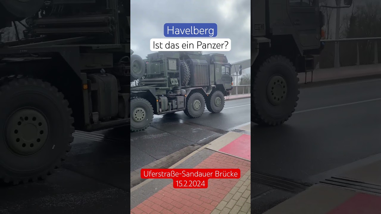 Havelberg: Ist das ein Panzer? (Uferstra&szlig;e-Sandauer Br&uuml;cke am 15.2.2024) - Gute Fahrt, Jungs!