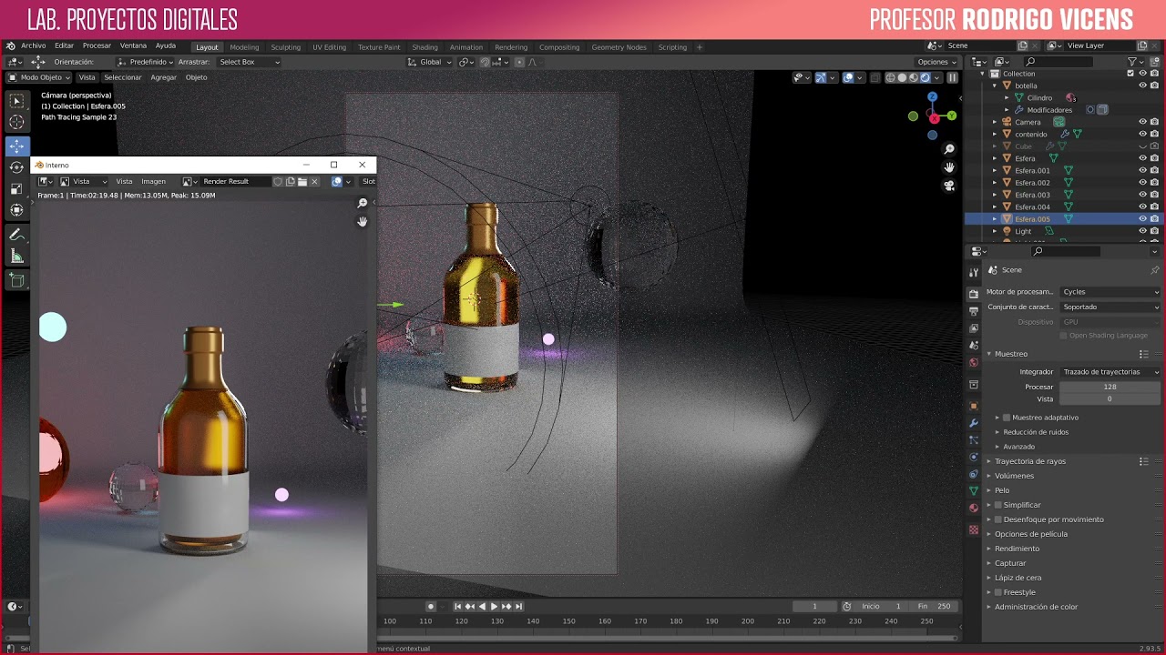 BLENDER Calidad de procesado en Cycles  MUESTRAS