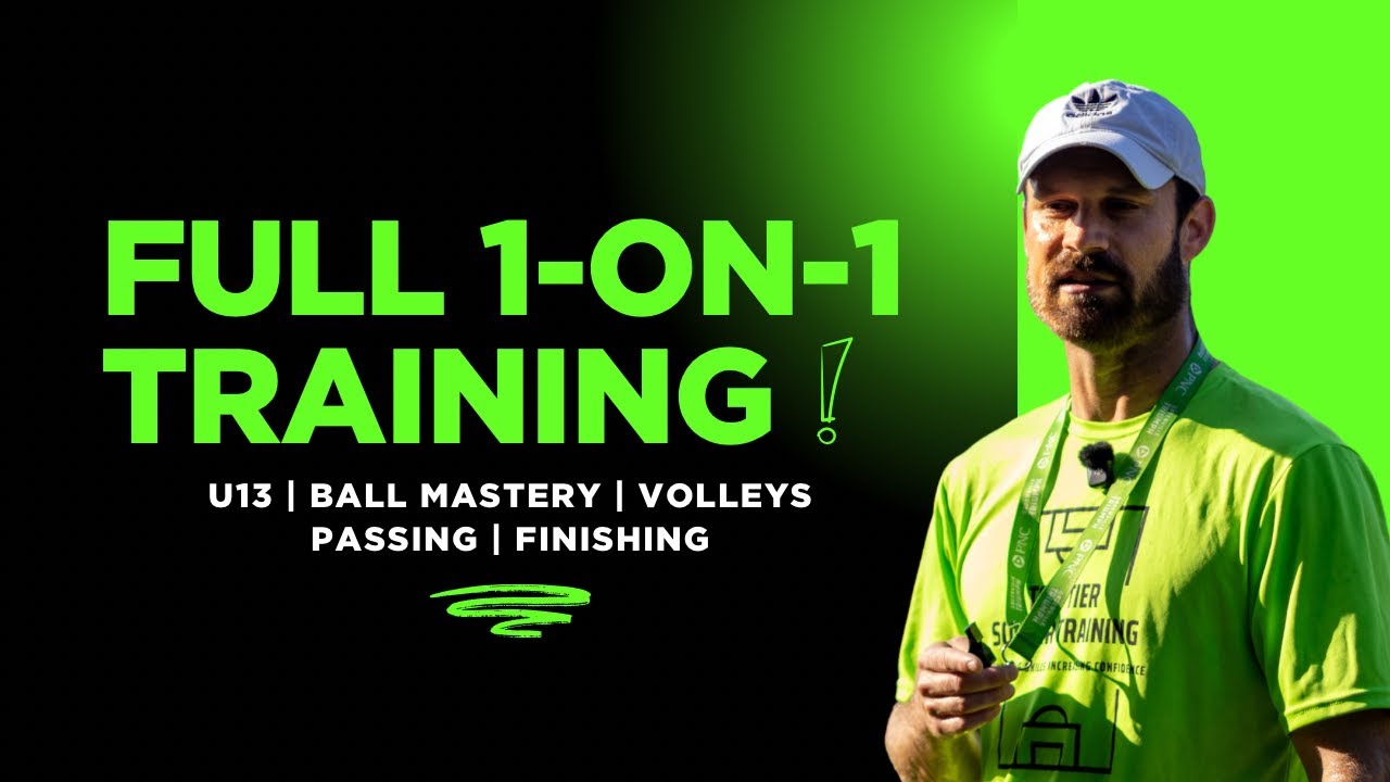 U13 Full 1-on-1 Soccer Training Session | Ball Mastery, Volleys, Passing & Finishing