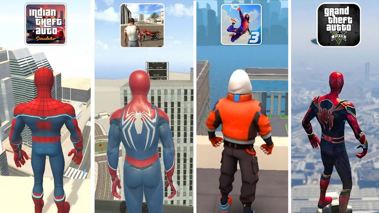 Spider-Man Jumping in GTA Games 😱