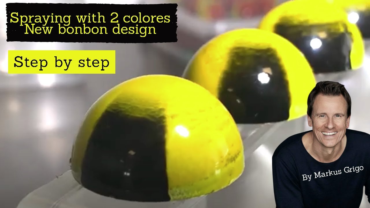 New technic, spraying bonbons with 2 colores