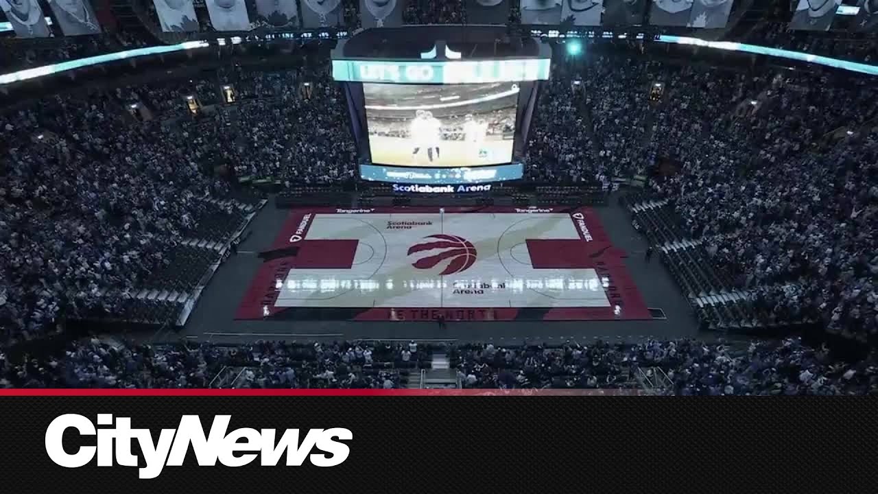 Scotiabank Arena erupts with a roar of cheering after 3-run homerun