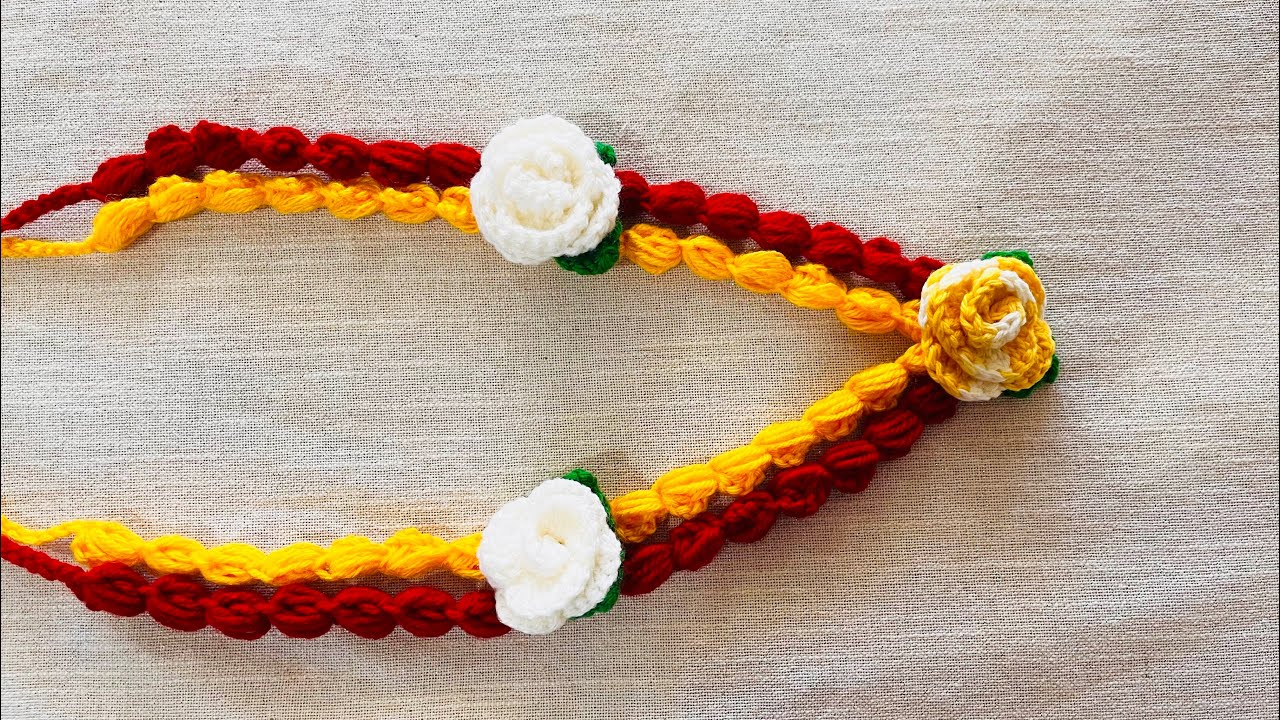 # Crochet  Mala Garland Easy Crochet Garland क्रोशिया की माला 