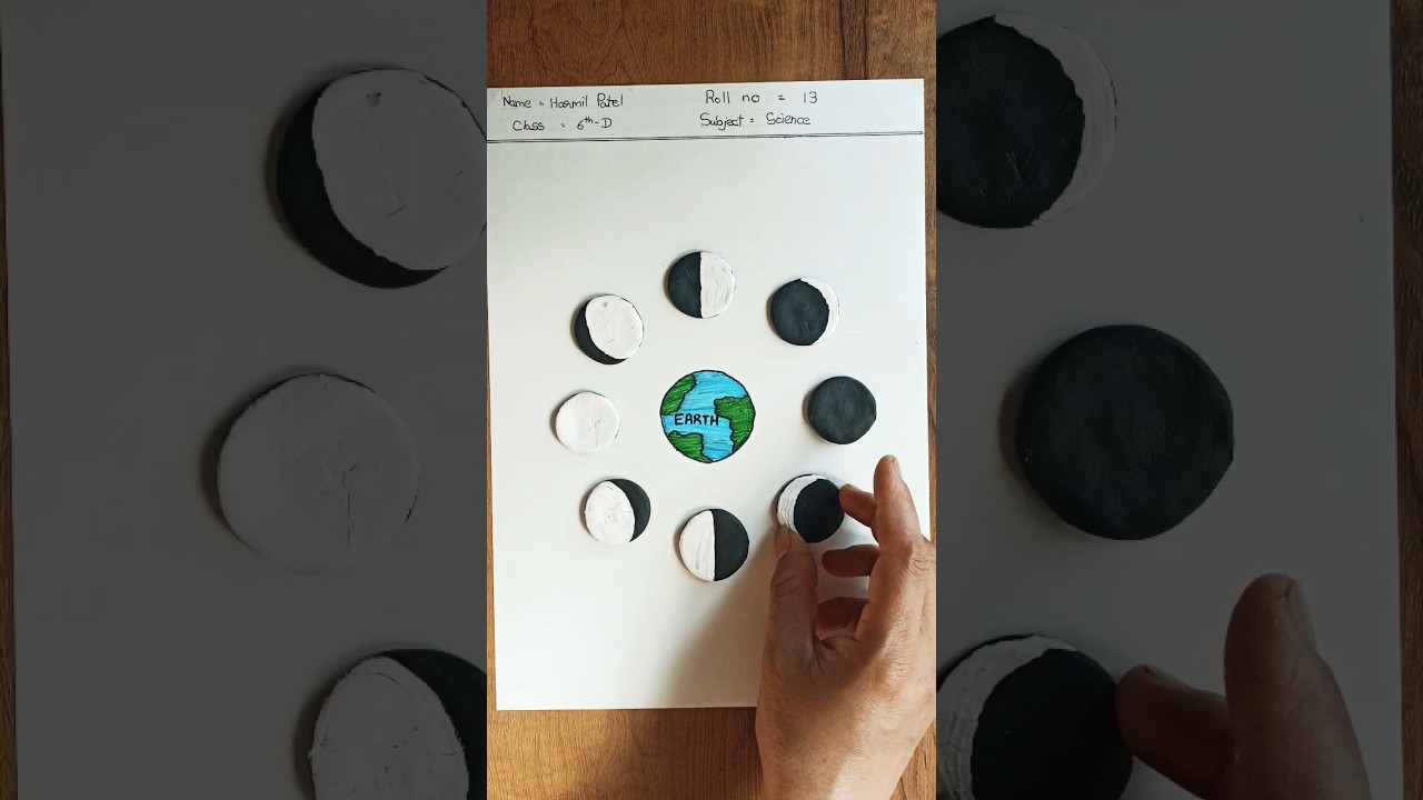 School Project | Phases of the Moon  using Clay #shorts