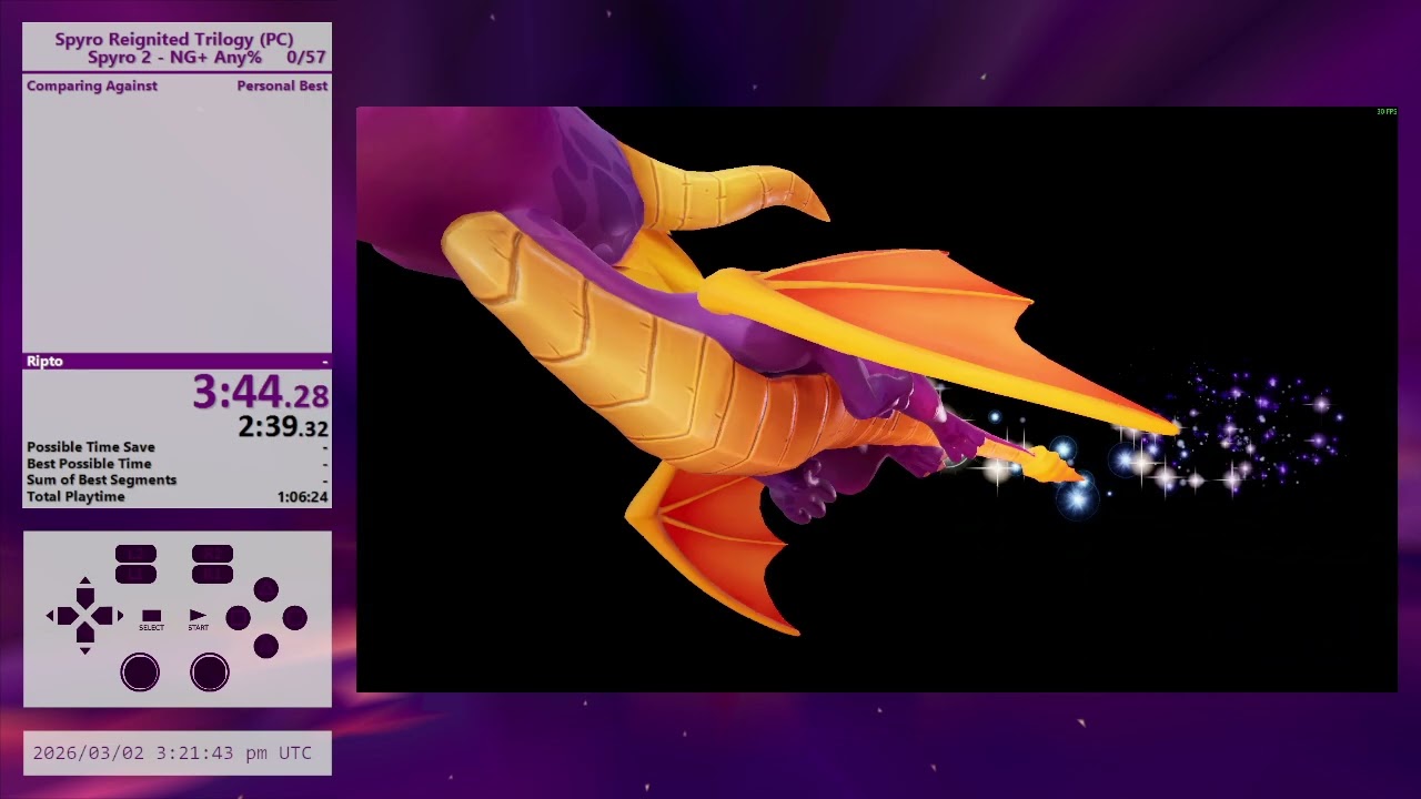 FWR - Spyro 2 RT - NG+ Any% - 4:20 Loadless