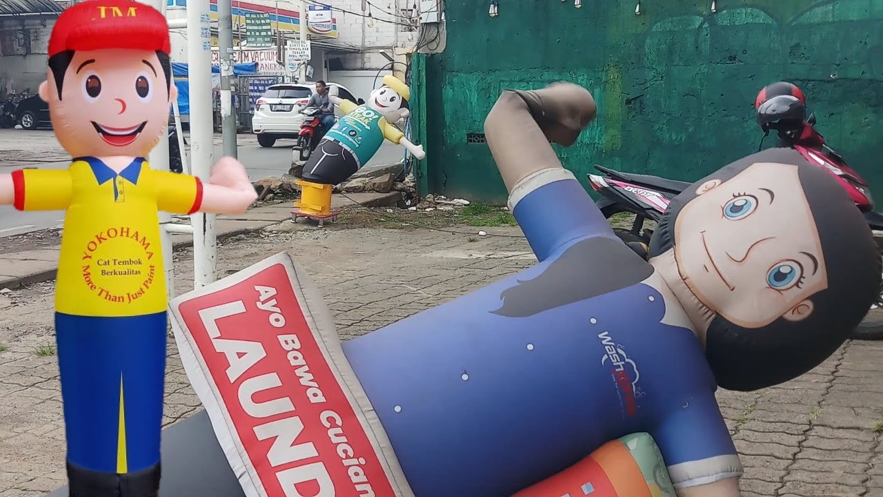 Badut angin lucu semuanya pada oleng | sky dancer