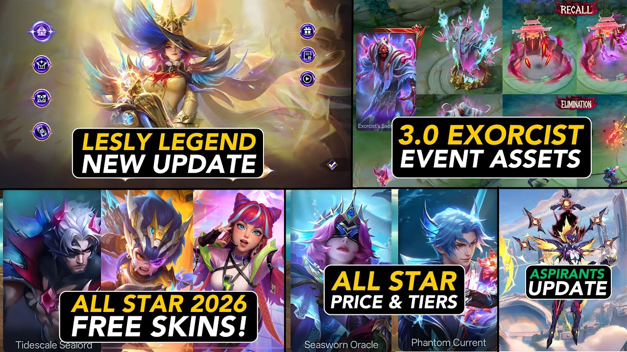 NEW UPDATES: LESLEY LEGEND REVAMPED| EXORCIST 3.0| FREE ALL STAR SKINS TIER| NEW ASPIRANTS| 