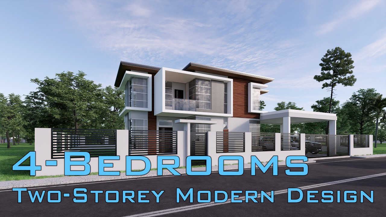 4 Bedroom | 9x14m (126sqm.) | Two-Storey High Ceiling House Design