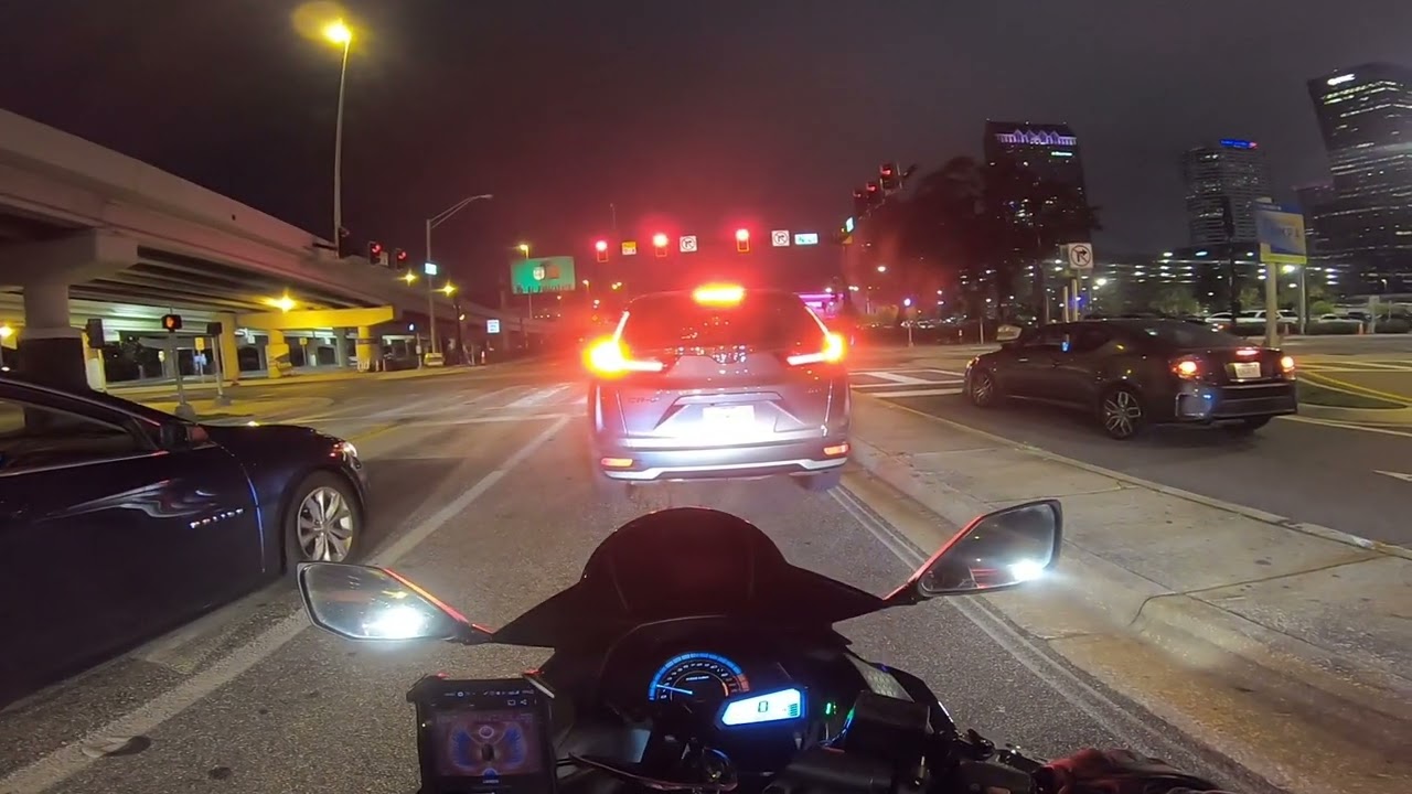 2017 Kawasaki Ninja 300 Night Ride through Downtown Tampa