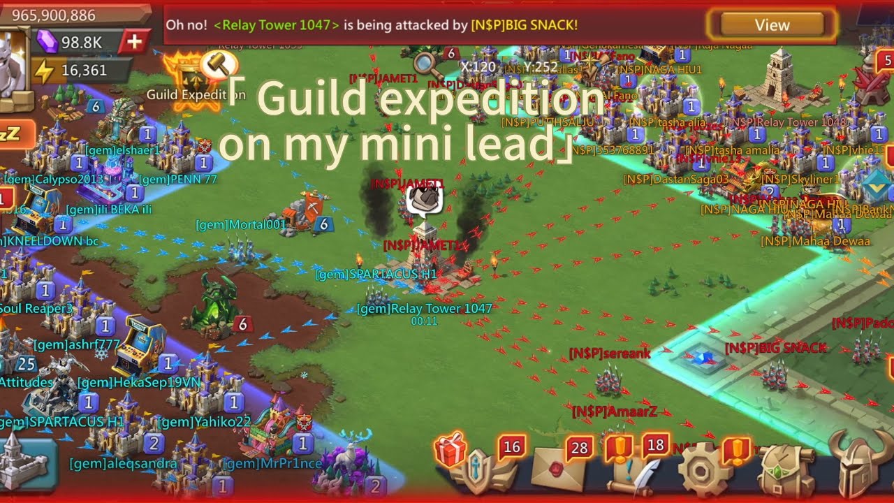 Lords mobile - Guild expedition on my mini rally lead!