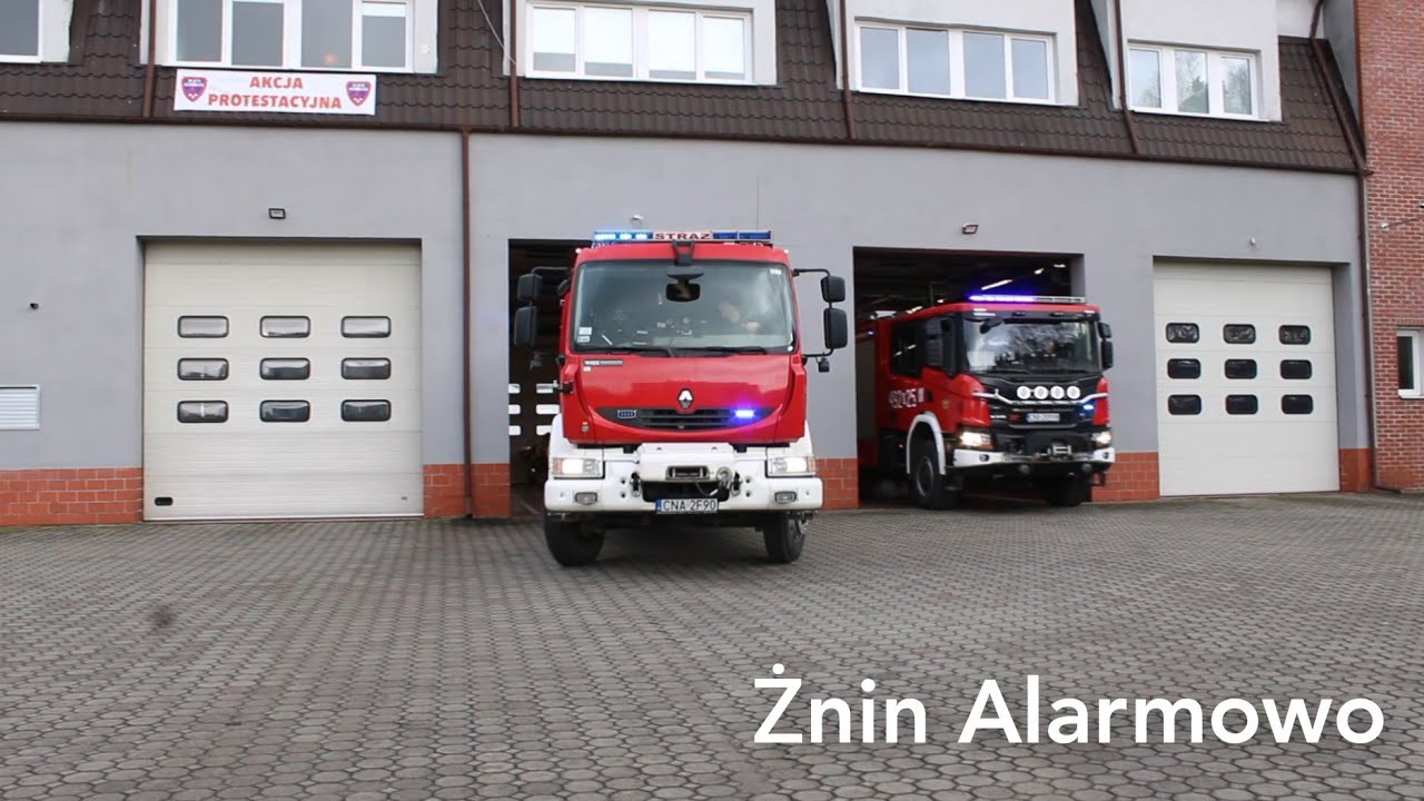 [MARTIN HORN] Wyjazd alarmowy 492[C]21 Renault Midlum oraz 25 Scania P370 XT JRG 2 Szubin!