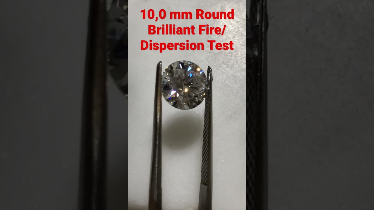 10,0mm Round Brilliant Moissanite Fire Dispersion Test🔥 High Refractive Gems