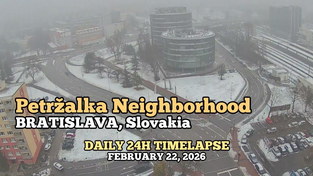 Petržalka Neighborhood - Daily Timelapse: February 22, 2026 [Bratislava, Slovakia]