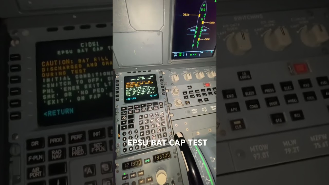 EPSU battery capacity test | #aviation #airbus #viralvideo #avionics