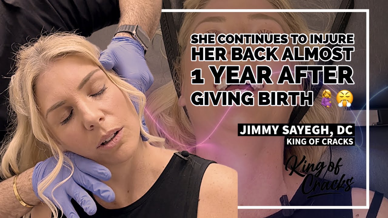 She continues to injure her back almost 1 year after giving birth 🤰😤 #kingofcracks #chiropractor