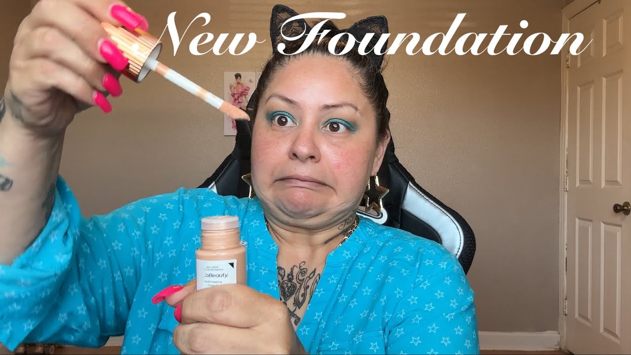 Make up tutorial testing a new foundation for 51 year old face ￼