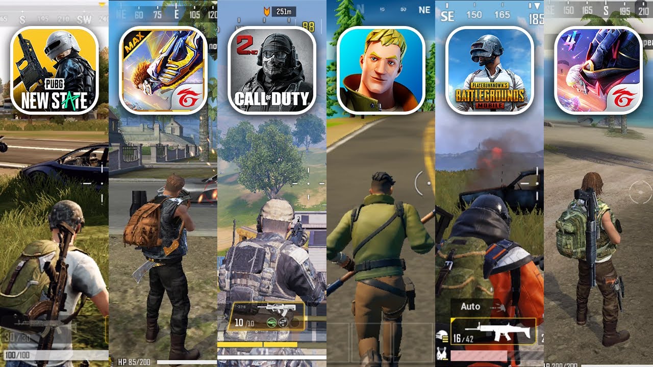 PUBG New State  vs FREE FIRE MAX vs Call of Duty Mobile vs Fortnite vs PUBG Mobile vs FREE FIRE | PK