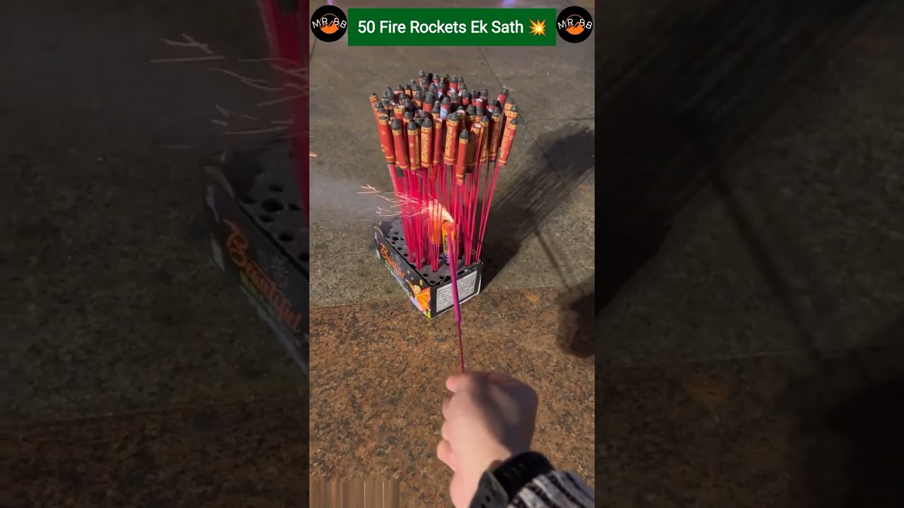 100 Firecracker 🧨Rockets 💣 #fireworks #mrboombaam #shorts