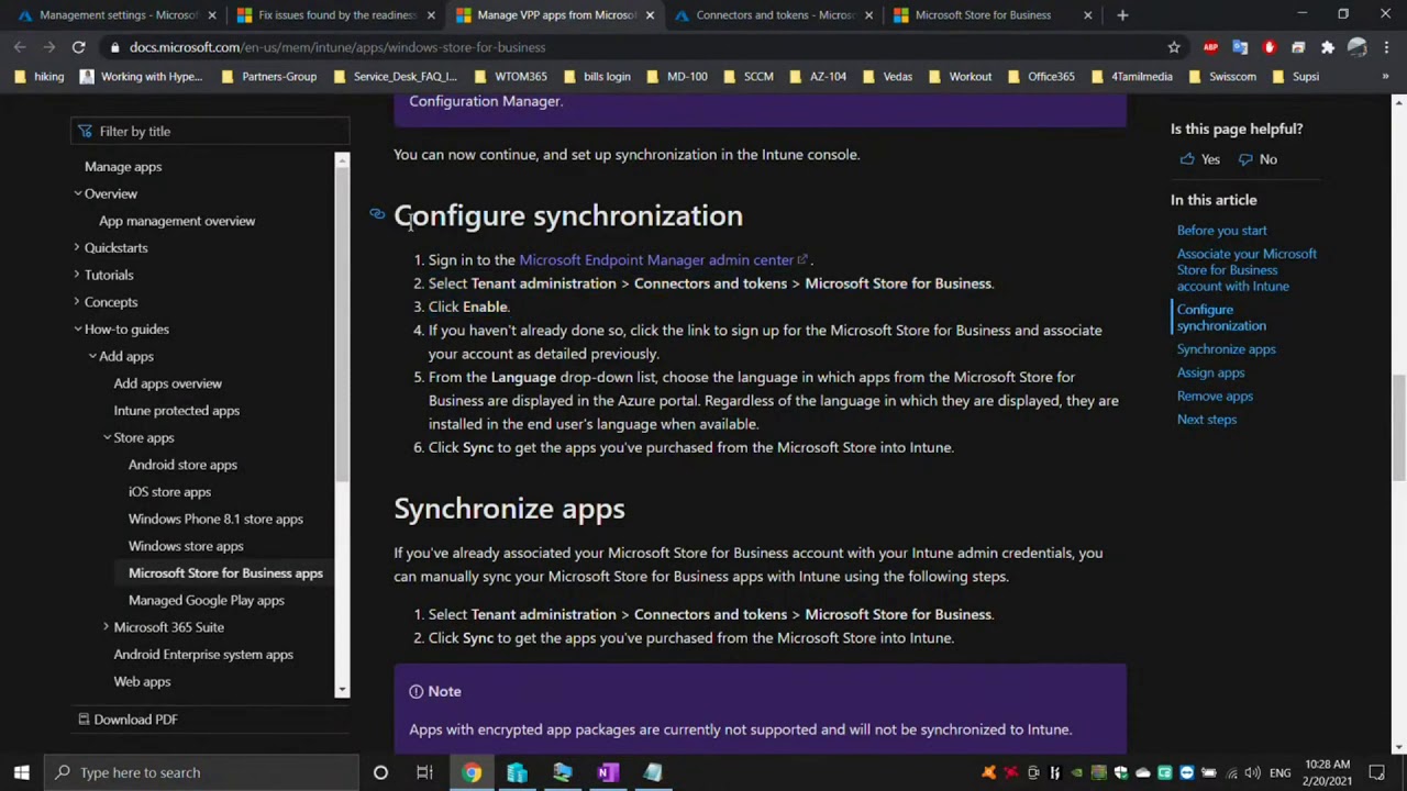 Connectors and tokens - Microsoft Store for Business