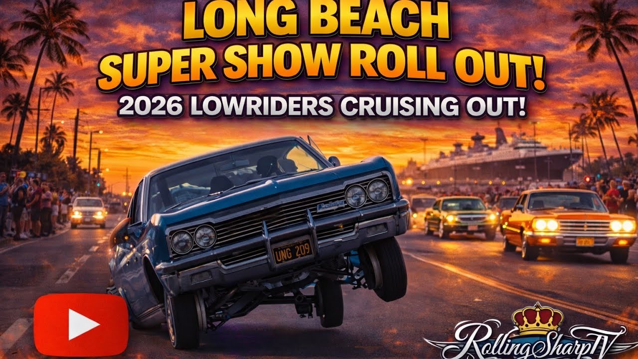 Clean Lowriders Rolling Out of the 2026 Long Beach Super Show
