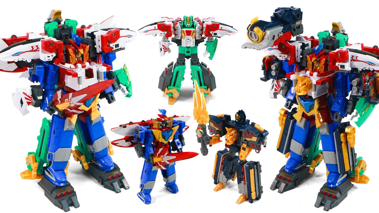 巨神战击队4 GiantSaver4 Orbital VanGuard Grail 4Combo MegaZord 5Combo GigantMegaZord Transformation