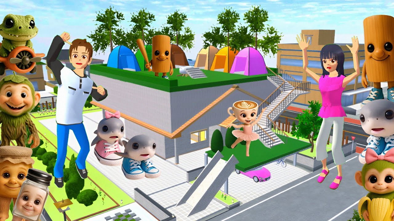 Yuta Mio Buat Tempat Camping Di Atas Rumah Berkemah Bersama Bocil Anomali 😱|Sakura school simulator
