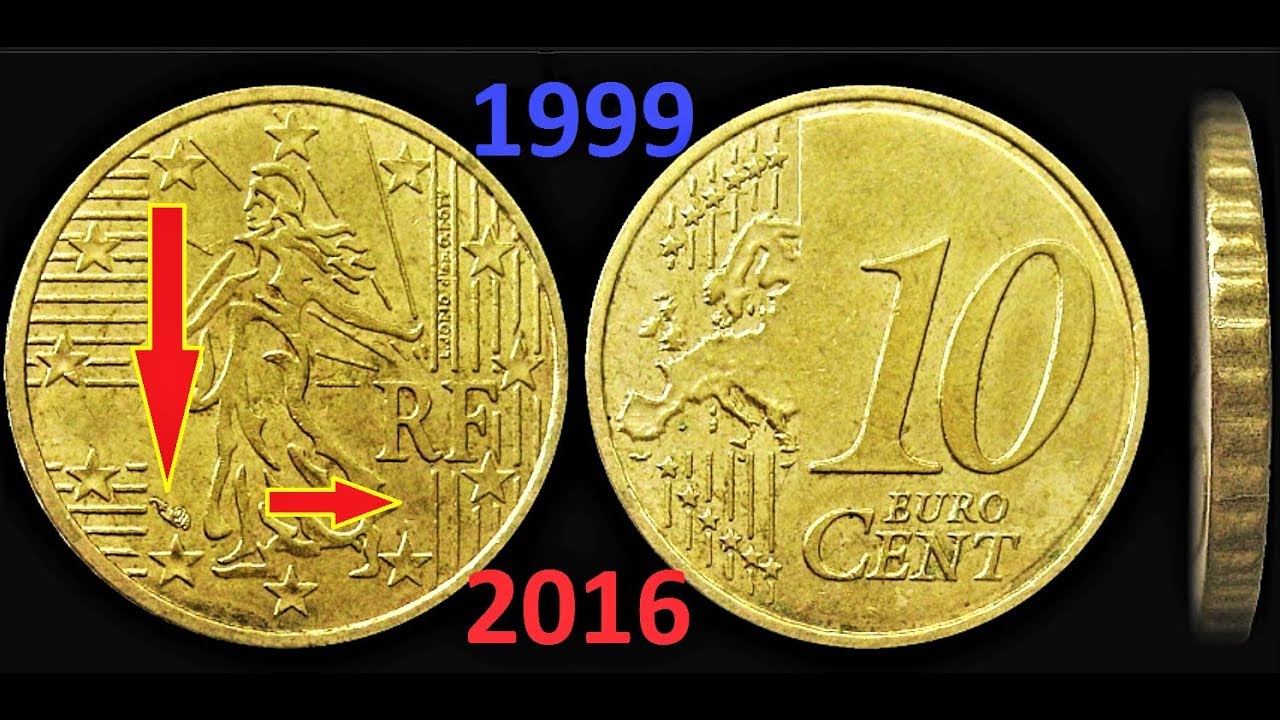 10 cent France coins 1999 - 2016