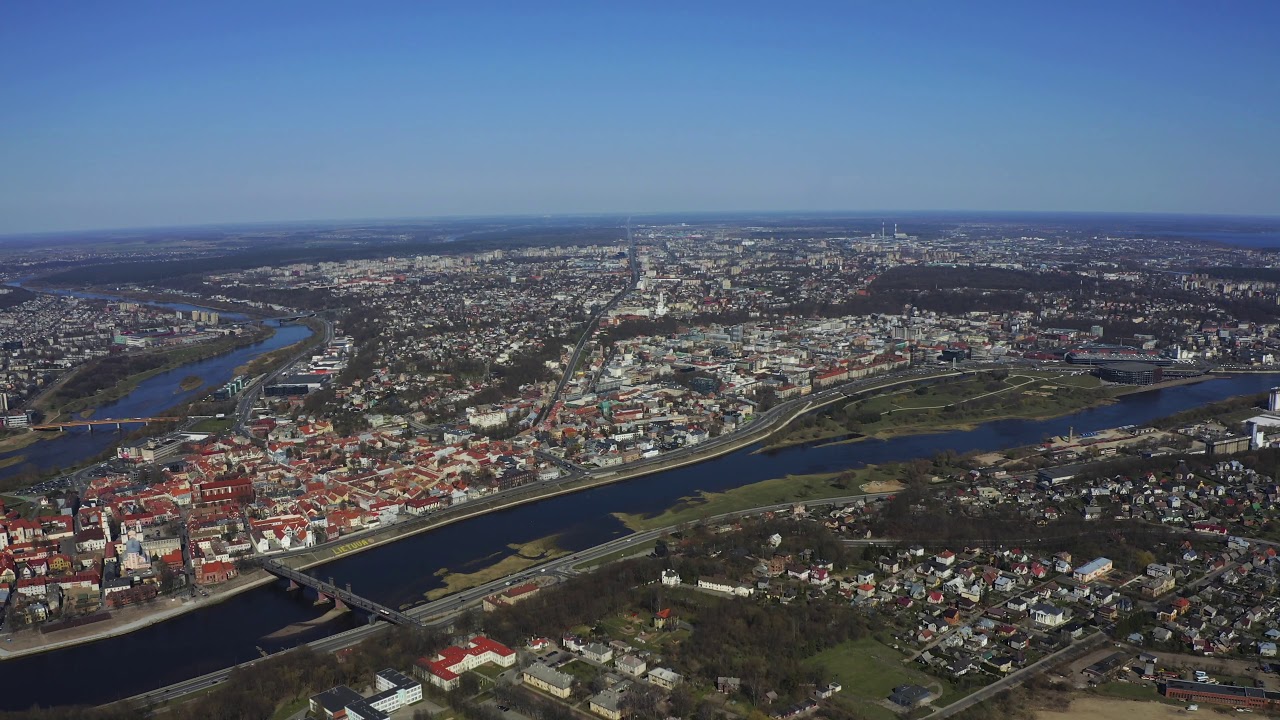 4K Kaunas Old Town spring