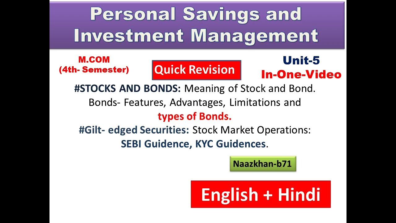 Personal savings and investment management unit-5#MCom 4th Semester #Share#Bonds,types@Naazkhan-b7l 