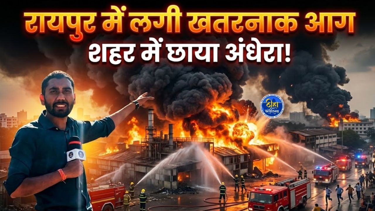 OMG: रायपुर के प्लांट में लगी भीषण आग, शहर में छाया अंधेरा! Raipur | Bhanpuri | Fire | Ground Report
